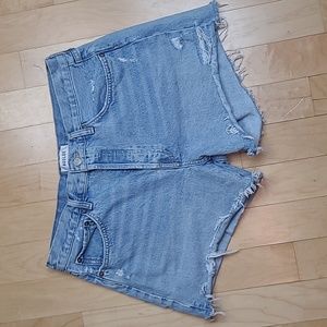 AGOLDE Parker Long Denim Shorts Button Fly High Rise size 31